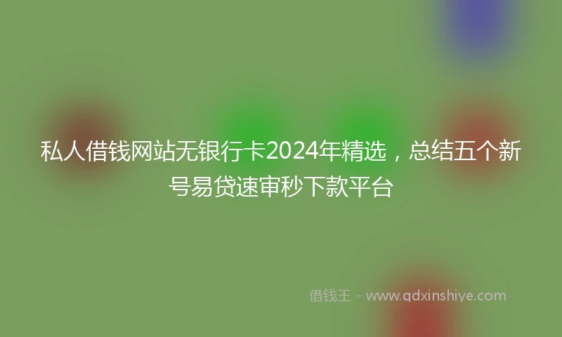 私人借钱网站无银行卡2024年精选，总结五个新号易贷速审秒下款平台
