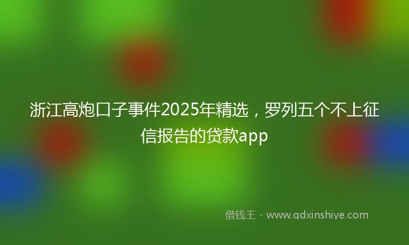 浙江高炮口子事件2025年精选，罗列五个不上征信报告的贷款app