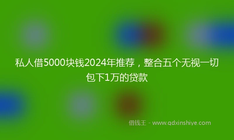 私人借5000块钱2024年推荐，整合五个无视一切包下1万的贷款