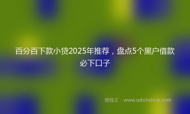 百分百下款小贷2025年推荐，盘点5个黑户借款必下口子
