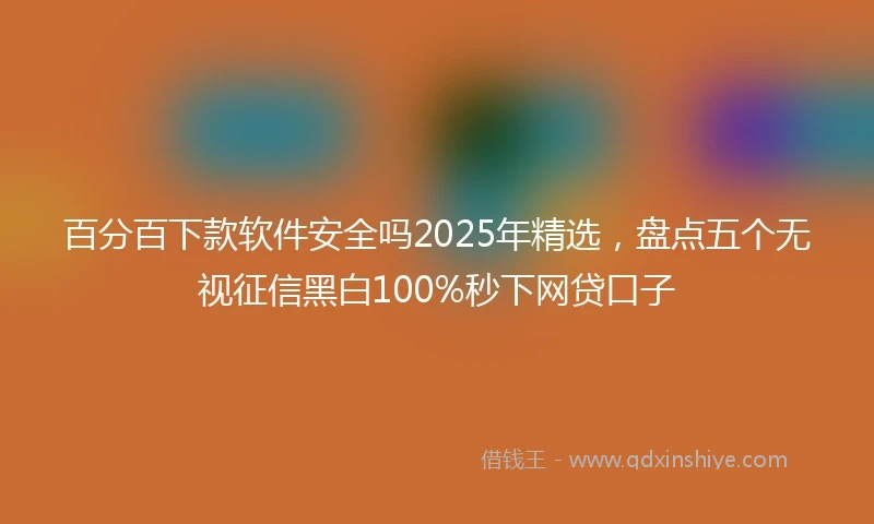 百分百下款软件安全吗2025年精选，盘点五个无视征信黑白100%秒下网贷口子
