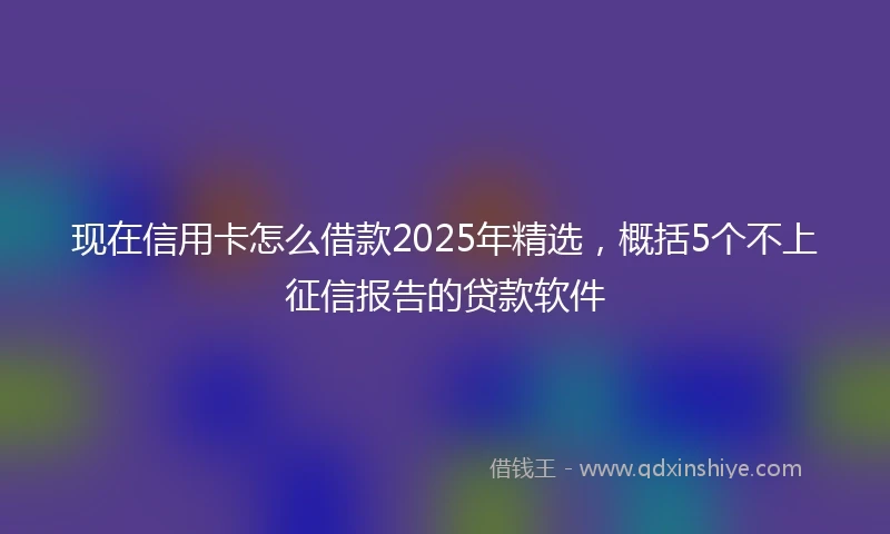 现在信用卡怎么借款2025年精选，概括5个不上征信报告的贷款软件