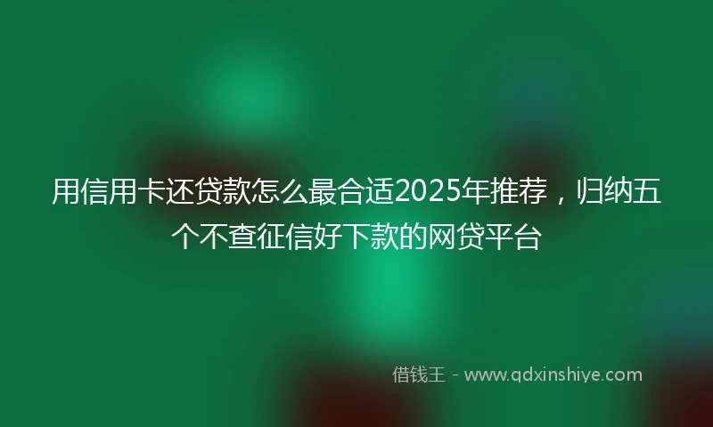 用信用卡还贷款怎么最合适2025年推荐，归纳五个不查征信好下款的网贷平台