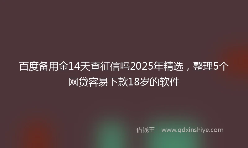 百度备用金14天查征信吗2025年精选，整理5个网贷容易下款18岁的软件
