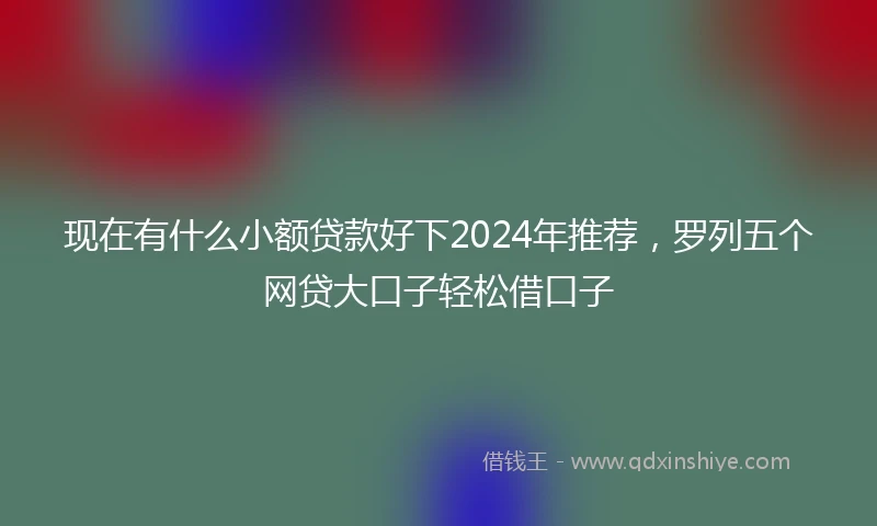 现在有什么小额贷款好下2024年推荐，罗列五个网贷大口子轻松借口子
