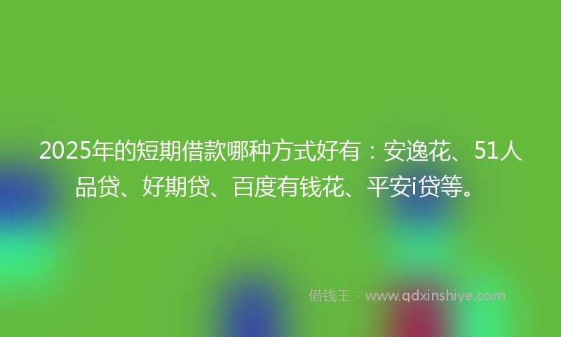 2025年的短期借款哪种方式好有：安逸花、51人品贷、好期贷、百度有钱花、平安i贷等。