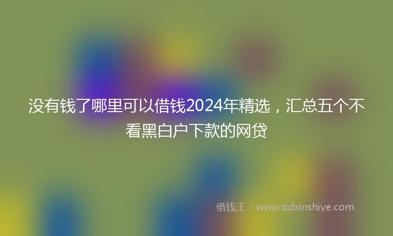 没有钱了哪里可以借钱2024年精选，汇总五个不看黑白户下款的网贷