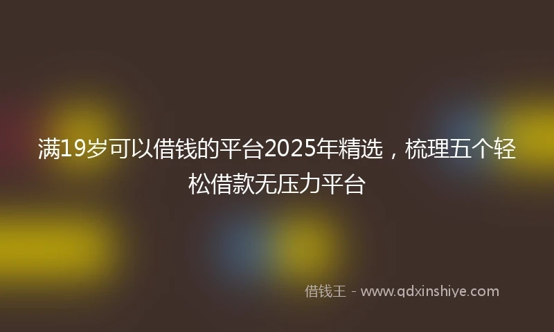 满19岁可以借钱的平台2025年精选，梳理五个轻松借款无压力平台