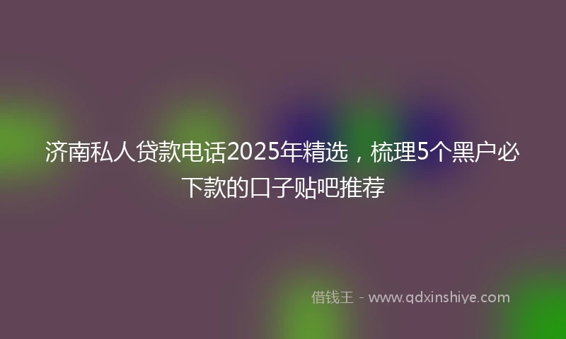 济南私人贷款电话2025年精选，梳理5个黑户必下款的口子贴吧推荐