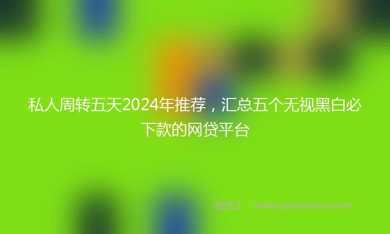 私人周转五天2024年推荐，汇总五个无视黑白必下款的网贷平台