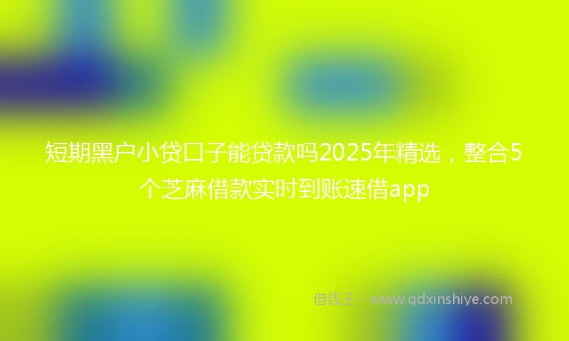 短期黑户小贷口子能贷款吗2025年精选,整合5个芝麻借款实时到账速借app