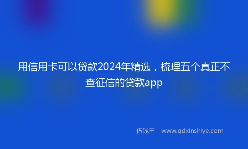 用信用卡可以贷款2024年精选，梳理五个真正不查征信的贷款app