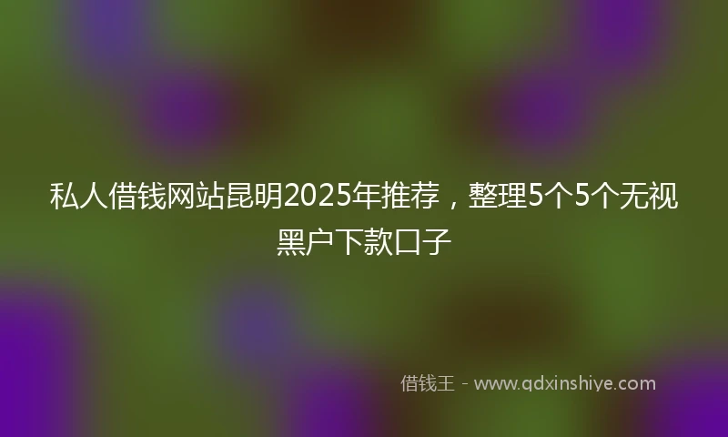 私人借钱网站昆明2025年推荐，整理5个5个无视黑户下款口子
