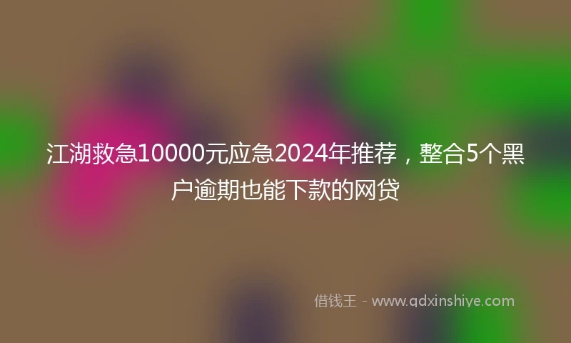 江湖救急10000元应急2024年推荐，整合5个黑户逾期也能下款的网贷