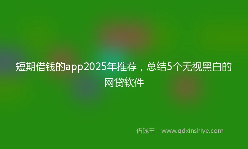 短期借钱的app2025年推荐，总结5个无视黑白的网贷软件