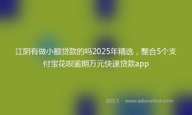 江阴有做小额贷款的吗2025年精选，整合5个支付宝花呗逾期万元快速贷款app