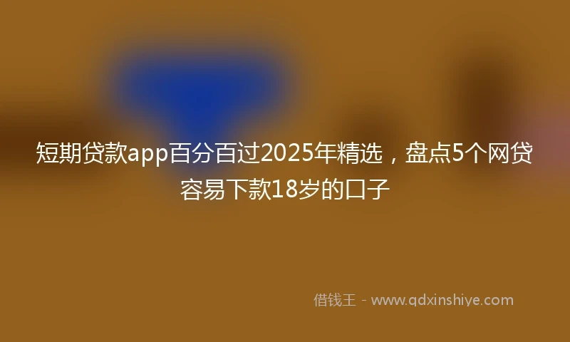 短期贷款app百分百过2025年精选，盘点5个网贷容易下款18岁的口子