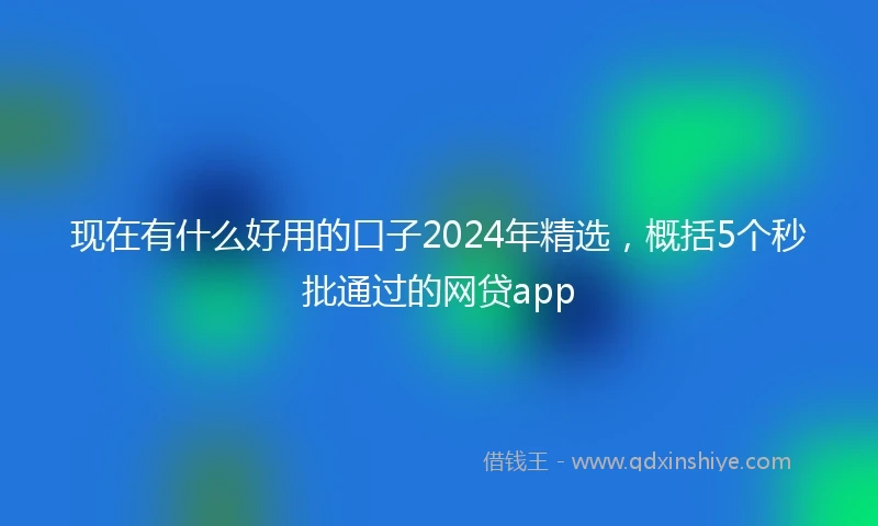 现在有什么好用的口子2024年精选，概括5个秒批通过的网贷app