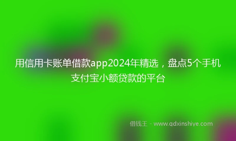 用信用卡账单借款app2024年精选，盘点5个手机支付宝小额贷款的平台