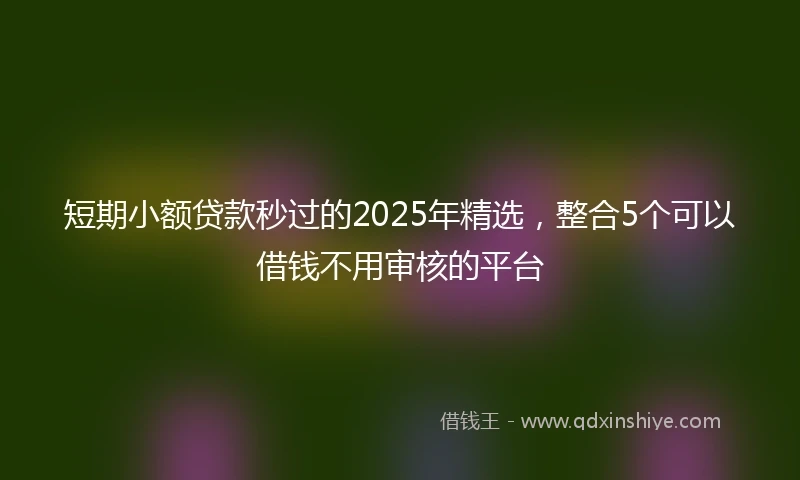 短期小额贷款秒过的2025年精选，整合5个可以借钱不用审核的平台