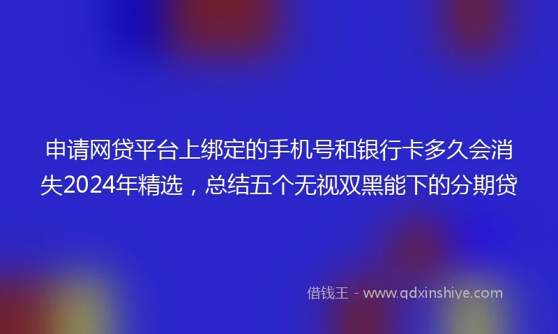 申请网贷平台上绑定的手机号和银行卡多久会消失2024年精选，总结五个无视双黑能下的分期贷