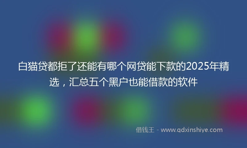白猫贷都拒了还能有哪个网贷能下款的2025年精选，汇总五个黑户也能借款的软件