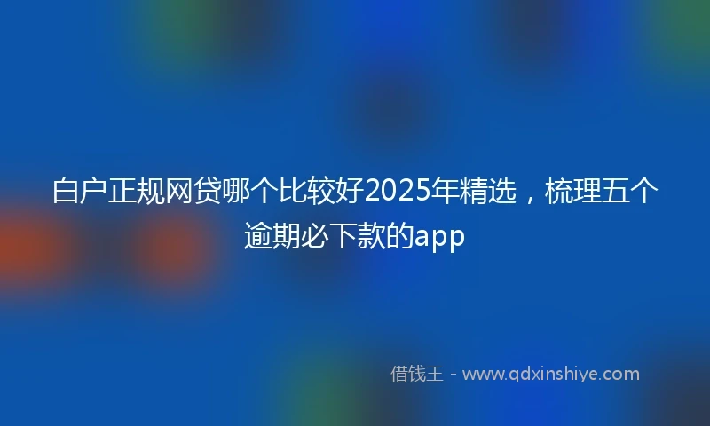 白户正规网贷哪个比较好2025年精选，梳理五个逾期必下款的app