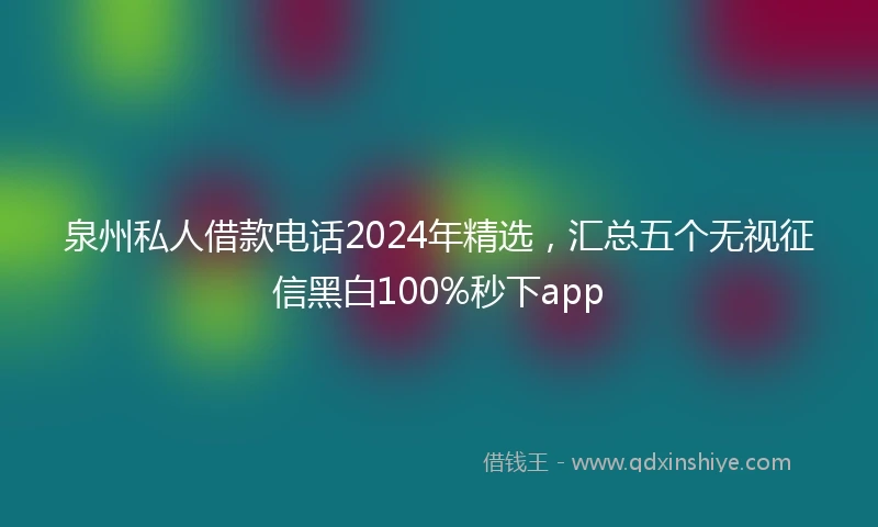泉州私人借款电话2024年精选，汇总五个无视征信黑白100%秒下app