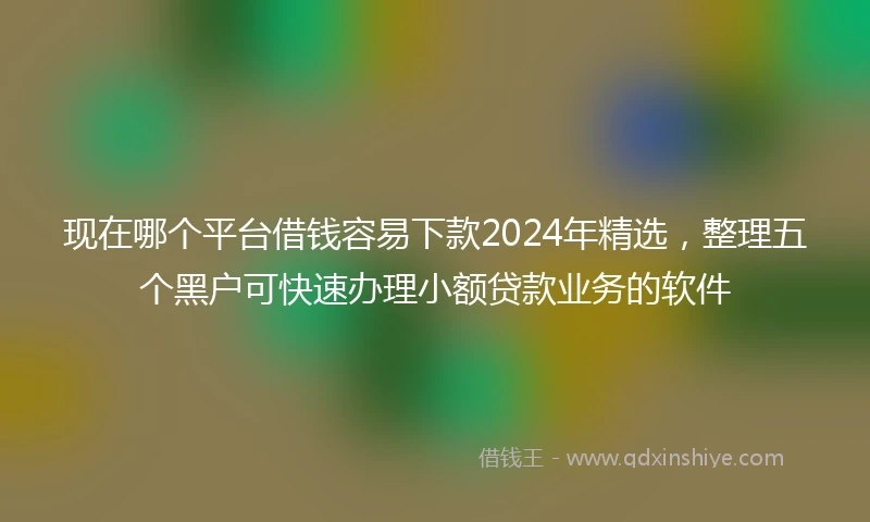 现在哪个平台借钱容易下款2024年精选，整理五个黑户可快速办理小额贷款业务的软件