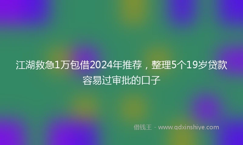 江湖救急1万包借2024年推荐，整理5个19岁贷款容易过审批的口子