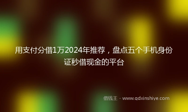 用支付分借1万2024年推荐,盘点五个手机身份证秒借现金的平台