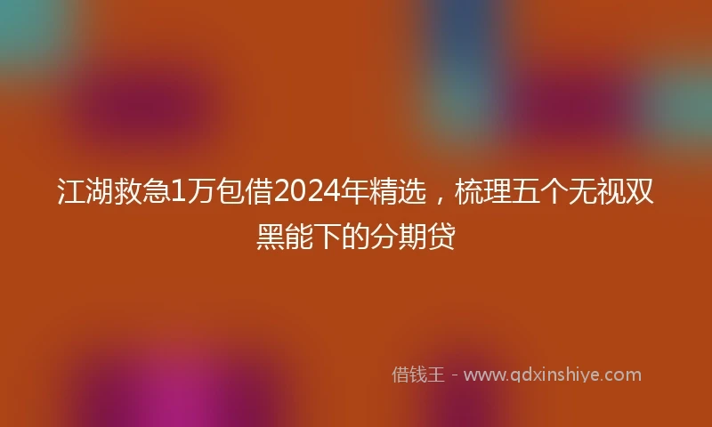 江湖救急1万包借2024年精选，梳理五个无视双黑能下的分期贷