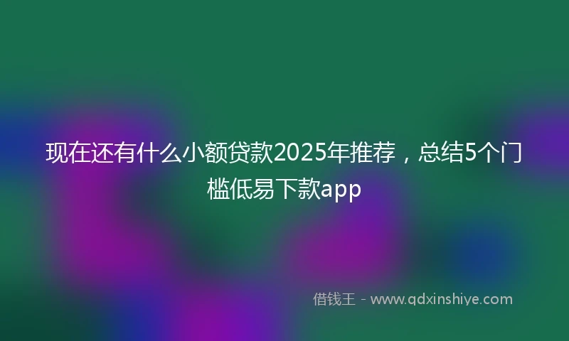现在还有什么小额贷款2025年推荐，总结5个门槛低易下款app