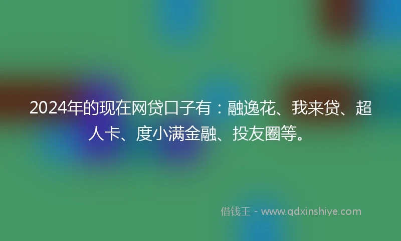 2024年的现在网贷口子有：融逸花、我来贷、超人卡、度小满金融、投友圈等。