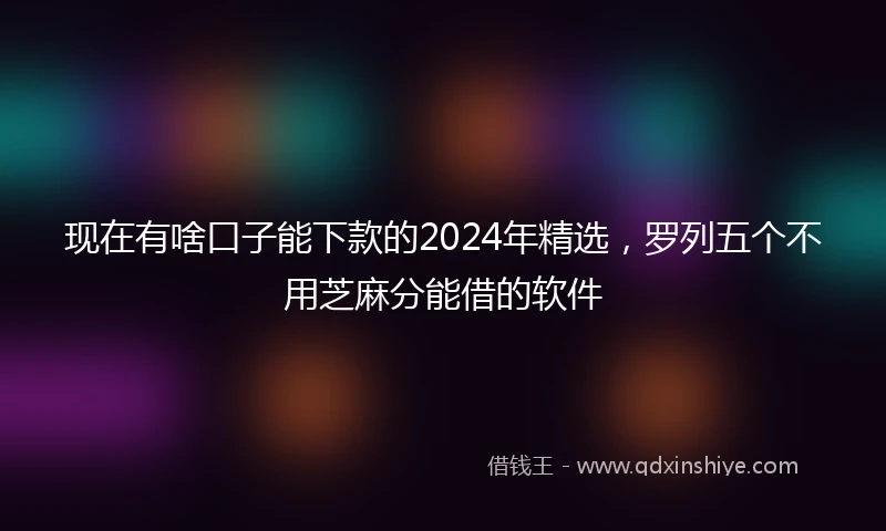 现在有啥口子能下款的2024年精选，罗列五个不用芝麻分能借的软件
