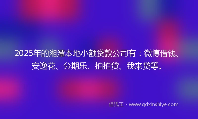 2025年的湘潭本地小额贷款公司有：微博借钱、安逸花、分期乐、拍拍贷、我来贷等。