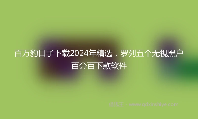 百万豹口子下载2024年精选，罗列五个无视黑户百分百下款软件