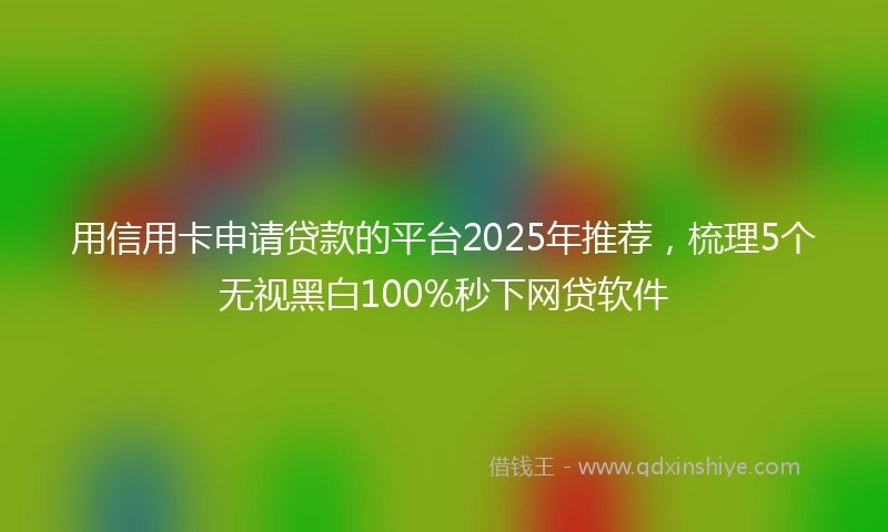 用信用卡申请贷款的平台2025年推荐，梳理5个无视黑白100%秒下网贷软件