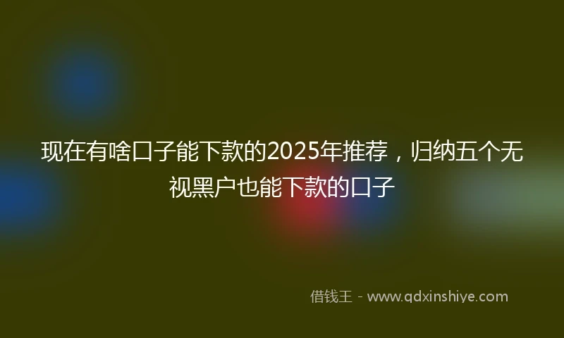 现在有啥口子能下款的2025年推荐，归纳五个无视黑户也能下款的口子