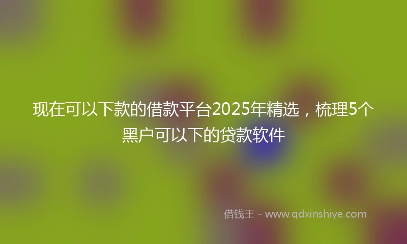 现在可以下款的借款平台2025年精选，梳理5个黑户可以下的贷款软件