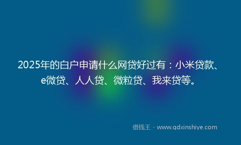 2025年的白户申请什么网贷好过有：小米贷款、e微贷、人人贷、微粒贷、我来贷等。