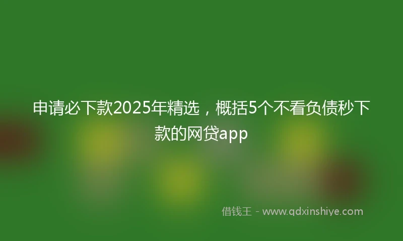 申请必下款2025年精选，概括5个不看负债秒下款的网贷app