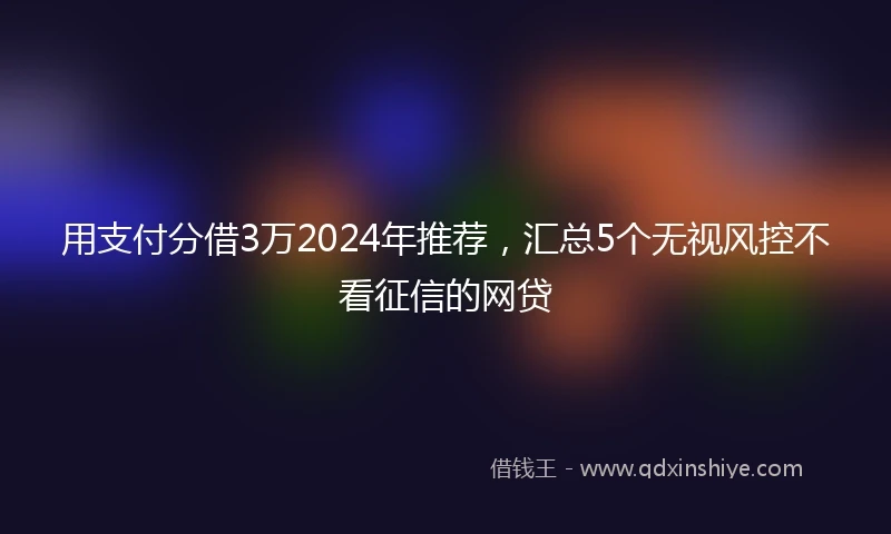 用支付分借3万2024年推荐,汇总5个无视风控不看征信的网贷