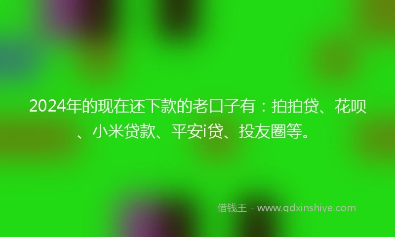 2024年的现在还下款的老口子有：拍拍贷、花呗、小米贷款、平安i贷、投友圈等。