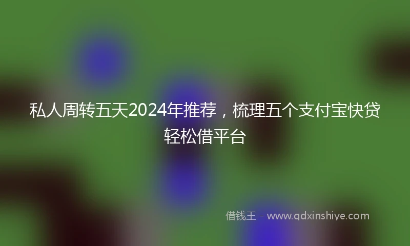 私人周转五天2024年推荐，梳理五个支付宝快贷轻松借平台