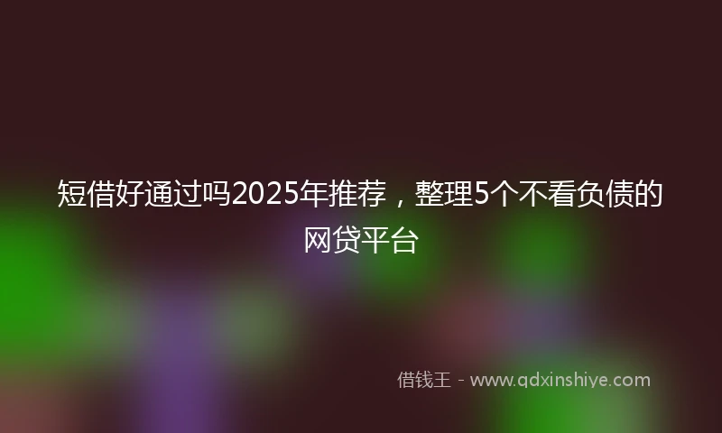 短借好通过吗2025年推荐，整理5个不看负债的网贷平台