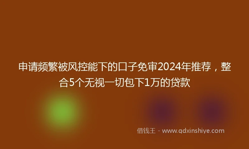 申请频繁被风控能下的口子免审2024年推荐，整合5个无视一切包下1万的贷款