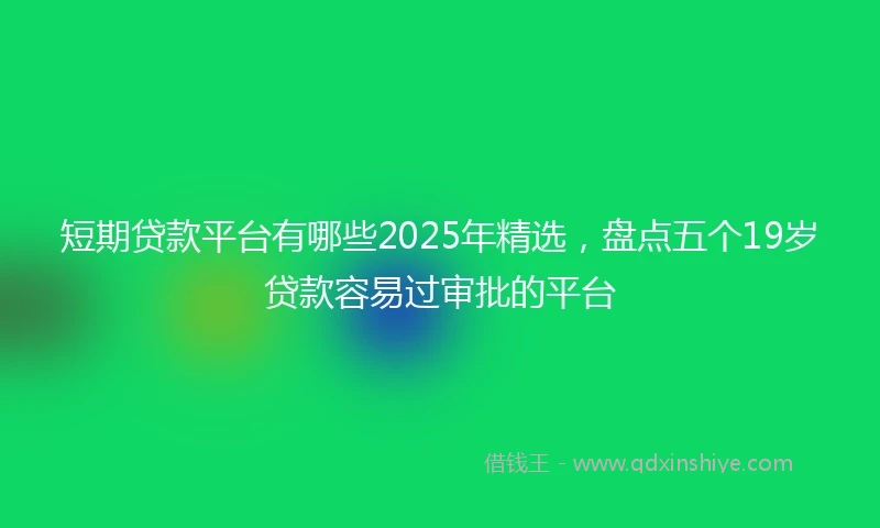 短期贷款平台有哪些2025年精选，盘点五个19岁贷款容易过审批的平台