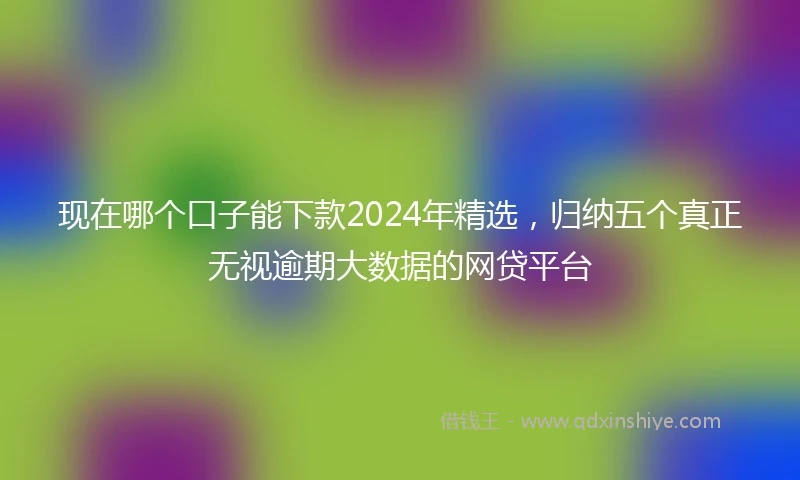 现在哪个口子能下款2024年精选，归纳五个真正无视逾期大数据的网贷平台