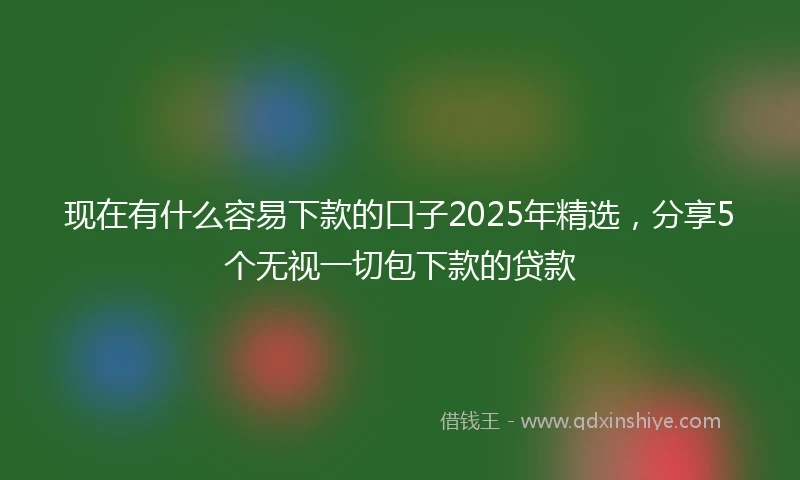 现在有什么容易下款的口子2025年精选，分享5个无视一切包下款的贷款